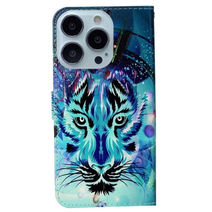 OEM - iPhone 14 Pro Plånboksfodral Folio Flip - Wolf