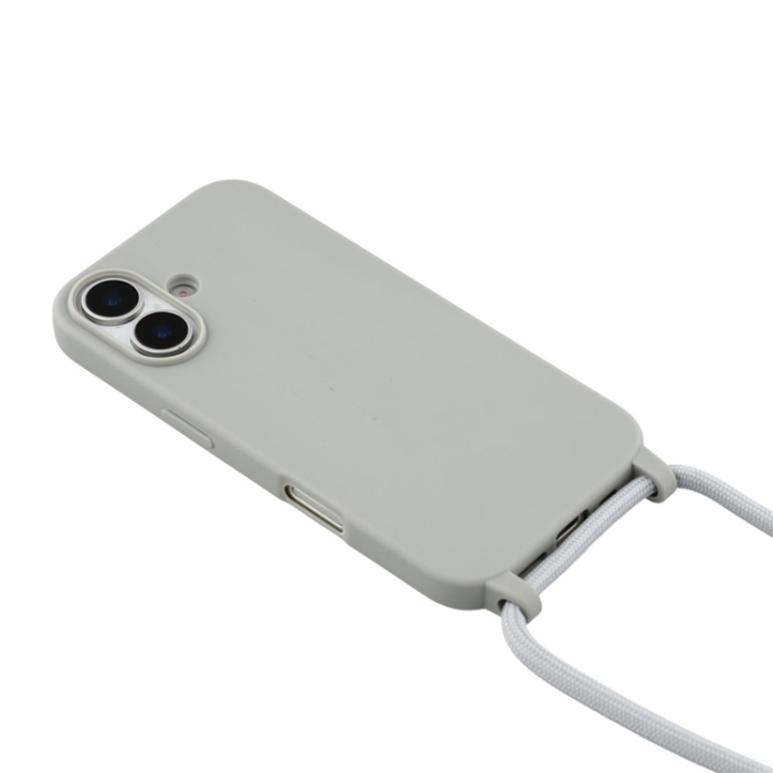 A-One Brand - iPhone 17 Mobilskal TPU Shockproof med Lanyard - Grå
