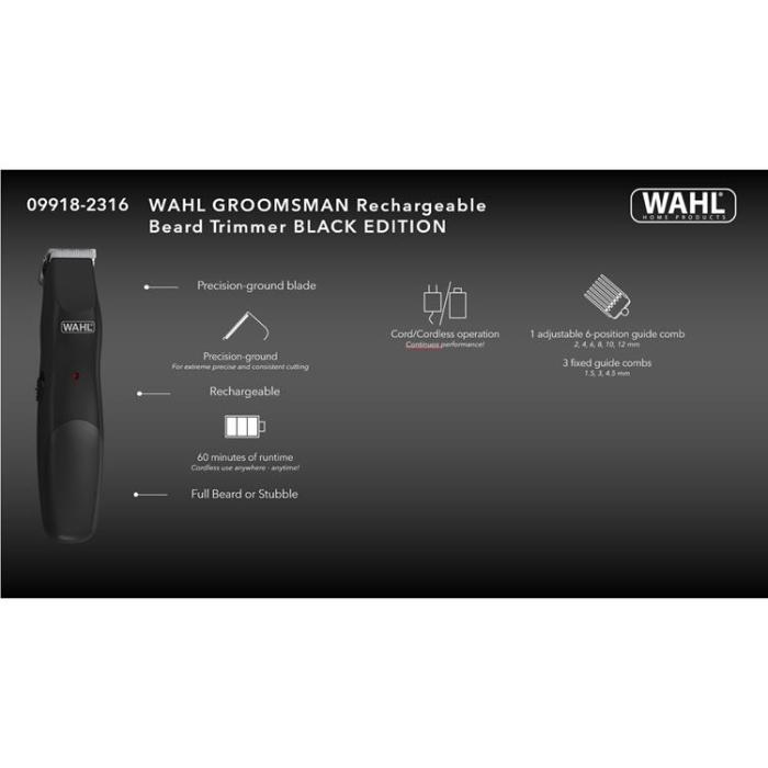WAHL - WAHL Skäggtrimmer Groomsman BLACK EDITION