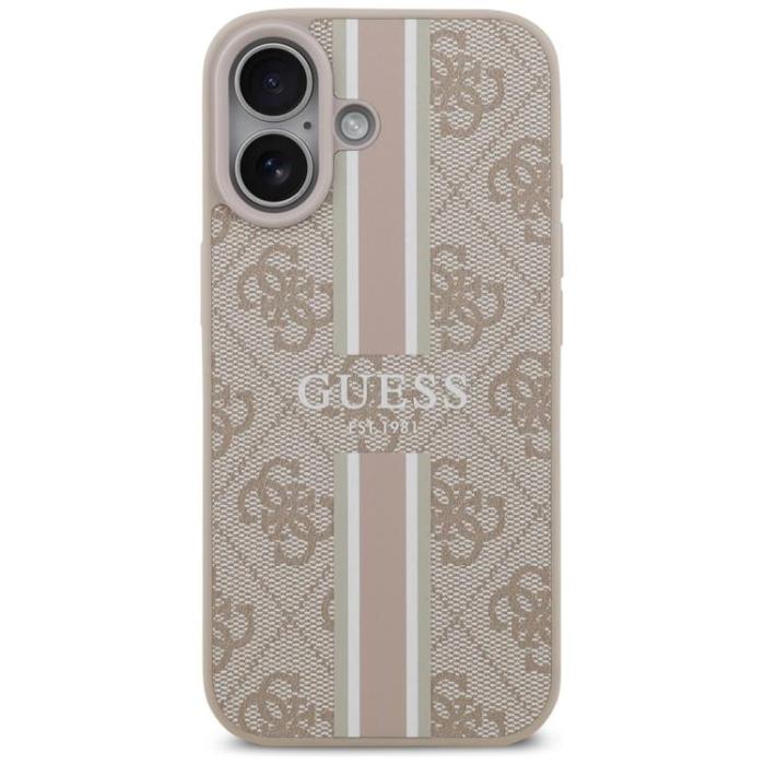 Guess - Guess iPhone 17 Mobilskal MagSafe 4G Printed Stripes - Rosa