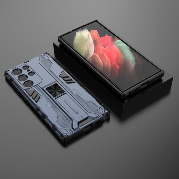 OEM - Shockproof Kickstand Skal Galaxy S22 - Blå
