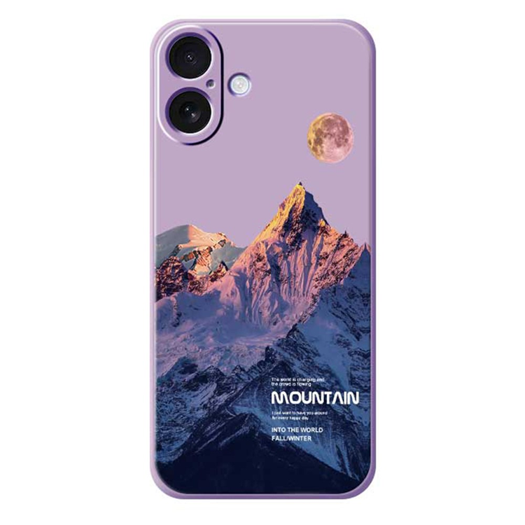 iPhone 17 Mobilskal Blue Snow Mountain Pattern TPU - Lila | 2353 | AlltMobil