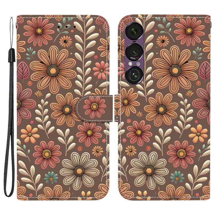 Sony Xperia 1 VII Konstläder Plånboksfodral Pattern Printing - Blossom | 2353 | AlltMobil