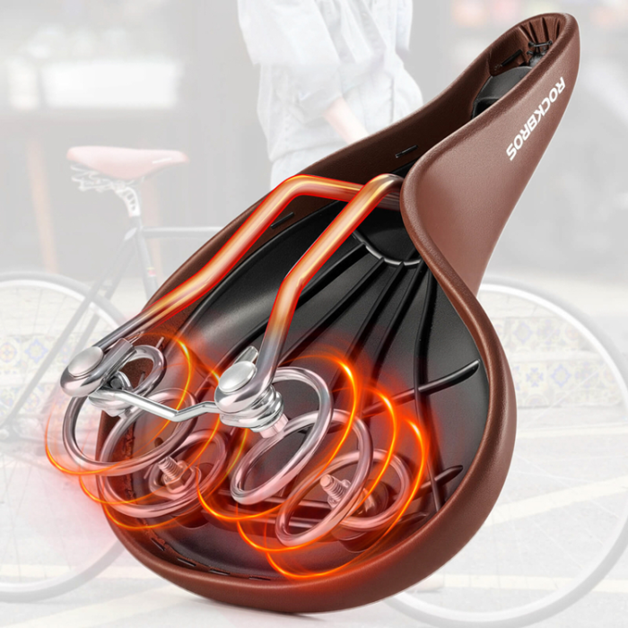 Rockbros - Rockbros Retro komfortcykelsadel 6800S - Brun