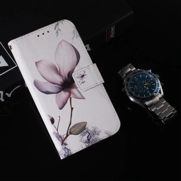 Taltech - iPhone 15 Pro Plånboksfodral med Tryck - Rosa Blomma