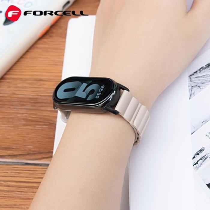 Forcell - Forcell Xiaomi Mi Band 8 Armband FX8 - Beige