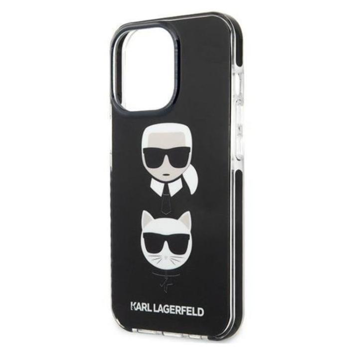 KARL LAGERFELD - KARL LAGERFELD iPhone 13 Pro Max Skal Karl & Choupette Head - Svart
