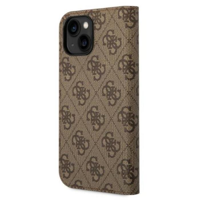 Guess - GUESS iPhone 14 Plånboksfodral 4G Vintage Gold Logo - Brun