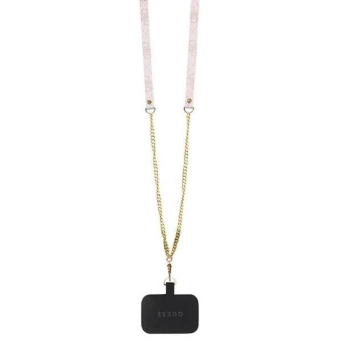 Guess - Guess iPhone 15 Mobilskal Crossbody Metall Logo - Rosa