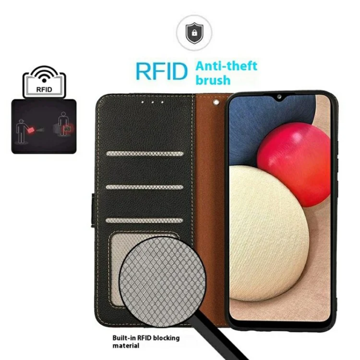 KHAZNEH - KHAZNEH iPhone 17 Pro Max Plånboksfodral RFID Blocking - Svart