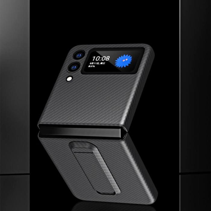 A-One Brand - Carbon Kickstand Mobilskal Samsung Galaxy Z flip 3 - Svart