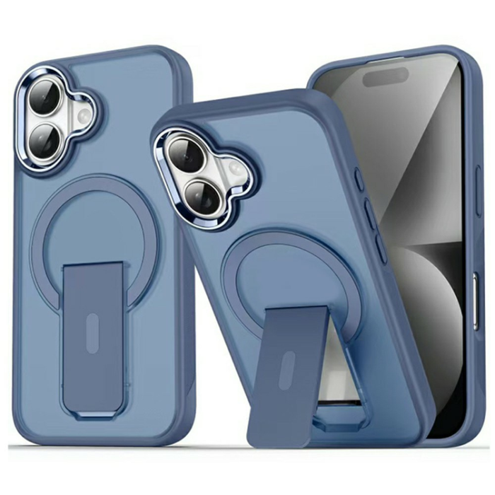 A-One Brand - iPhone 17 Mobilskal MagSafe PC+TPU med Kickstand - Mörkblå