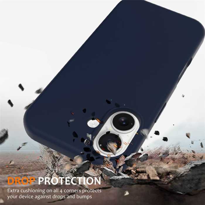 A-One Brand - iPhone 17 Mobilskal MagSafe Silikon Anti-Drop - Mörkblå