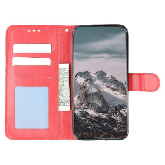 OEM - Samsung Galaxy A57 Plånboksfodral Konstläder Mandala Mönster - Röd