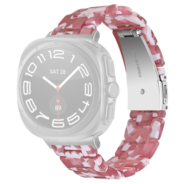 A-One Brand - Galaxy Watch 8/8 Classic (40/44/46mm) Armband Vattentät Acrylic - Röd Floral