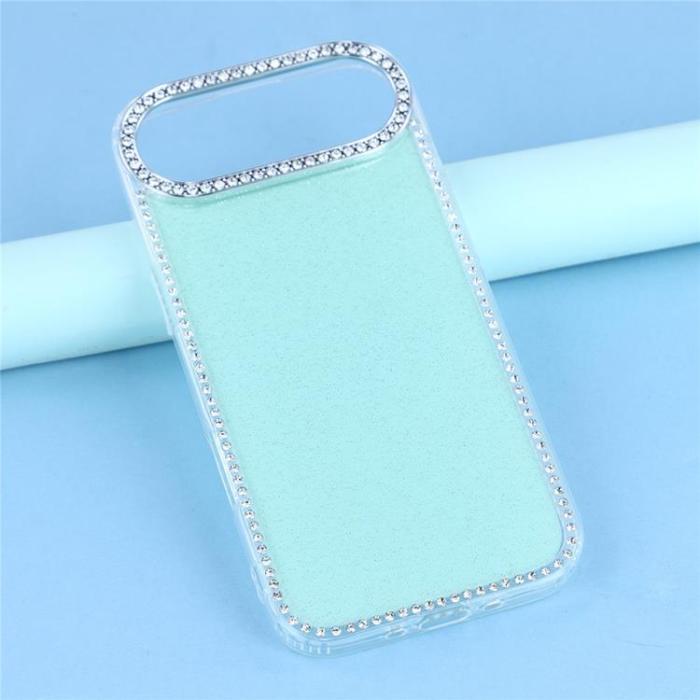 A-One Brand - iPhone Air Mobilskal Rhinestone Edge - Glitter Ljusgrön