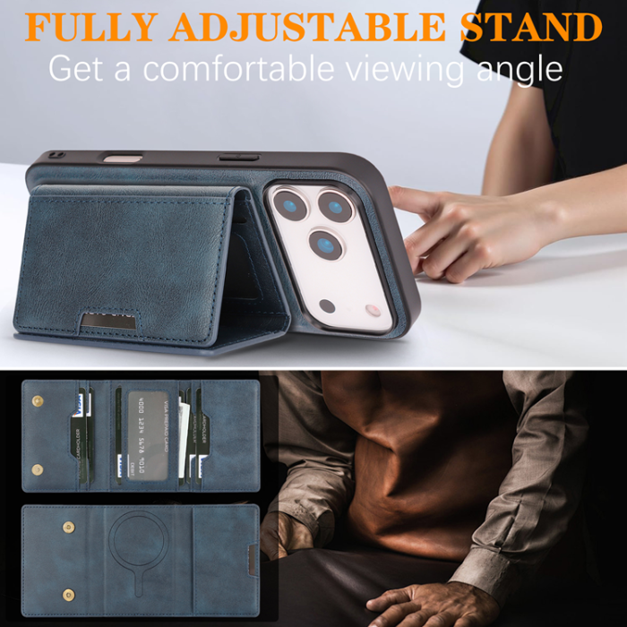 A-One Brand - iPhone 17 Pro Max Mobilskal MagSafe Kickstand Tri-fold Korthållare