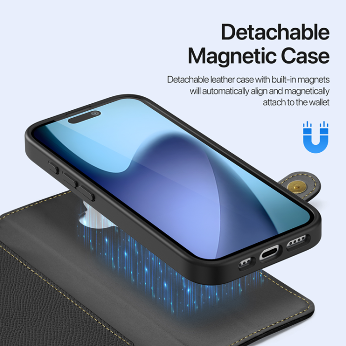 Dux Ducis - Dux Ducis iPhone 17 Plånboksfodral Magsafe Detachable Lawa - Svart