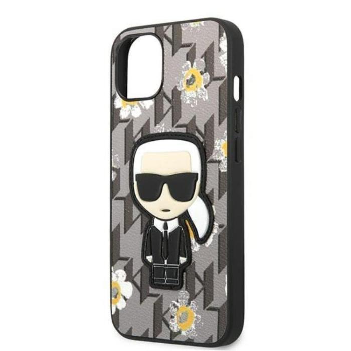 KARL LAGERFELD - Karl Lagerfeld iPhone 13 mini Skal Flower Ikonik Karl - Grå