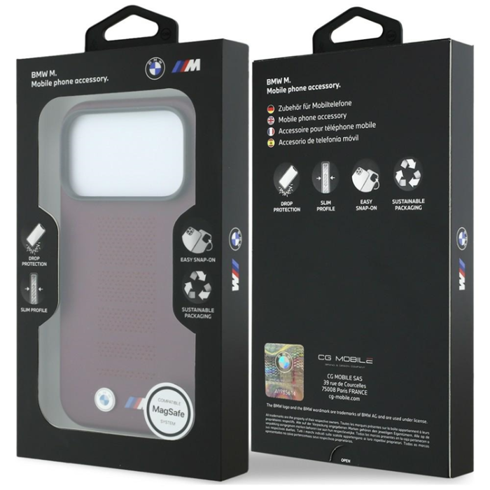 BMW - BMW Mobilskal För iPhone 18 Pro/17 Pro Magsafe M Blue Perfo - Burgundy
