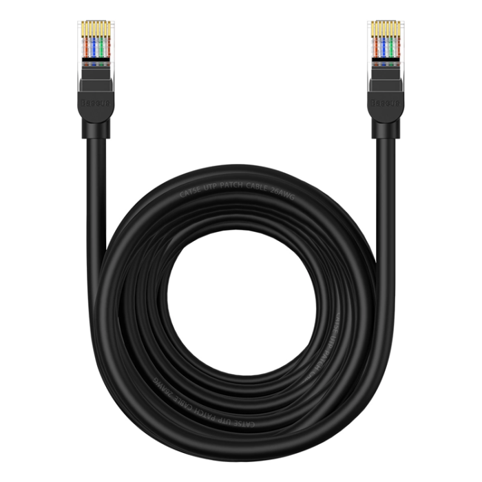 BASEUS - Baseus Cat 5 RJ-45 Ethernet-kabel 1000 Mb/s 10 m - Svart