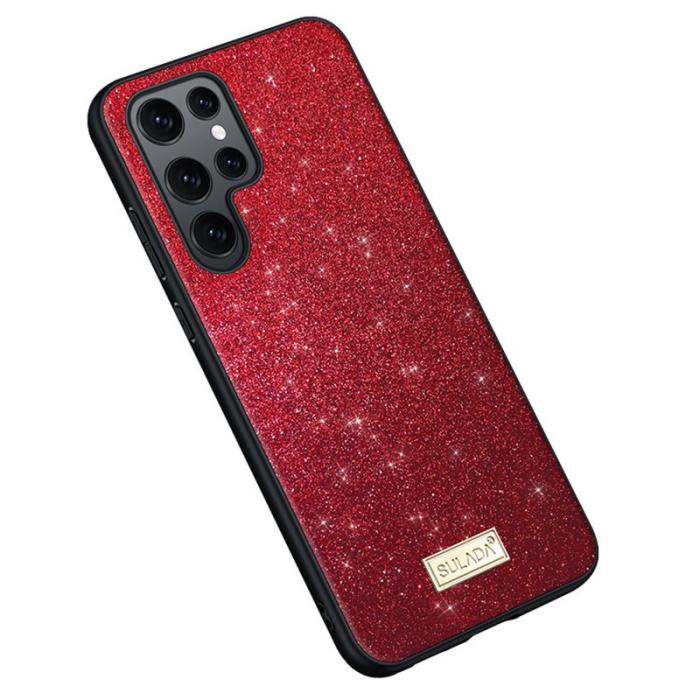 SULADA - SULADA Mobilskal till Galaxy S25 Ultra PU Läder + PC + TPU Röd