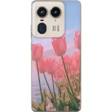 Gustaf - Mobilskal till Motorola Edge 50 Ultra med Rosa Tulpaner