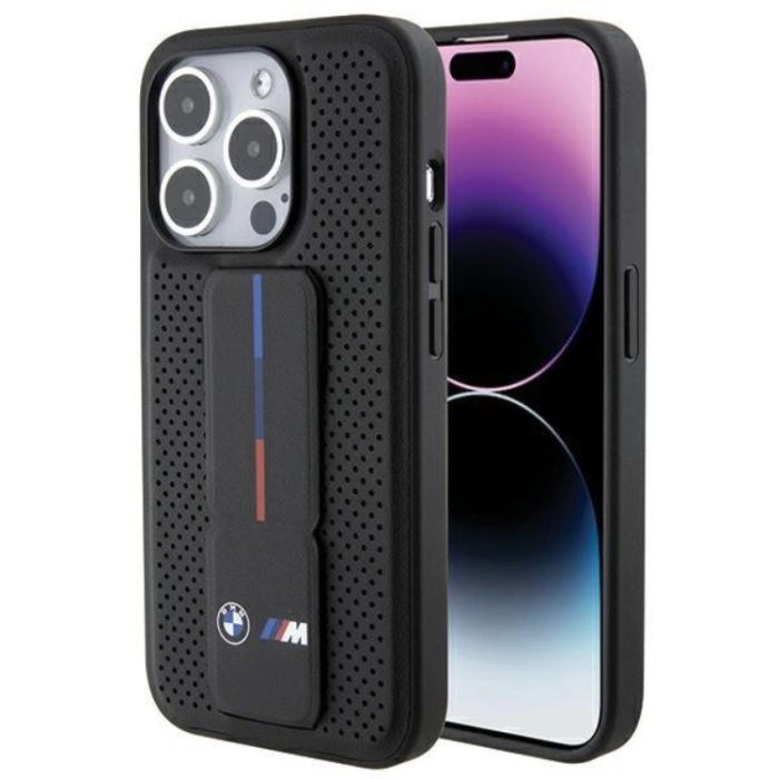 BMW - BMW iPhone 15 Pro Max Mobilskal Grip Stand Smooth & Perforated