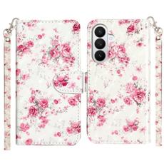 OEM - Pl&aring;nboksfodral f&ouml;r Samsung Galaxy S26 Konstl&auml;der 3D-m&ouml;nster med rem - Rosor