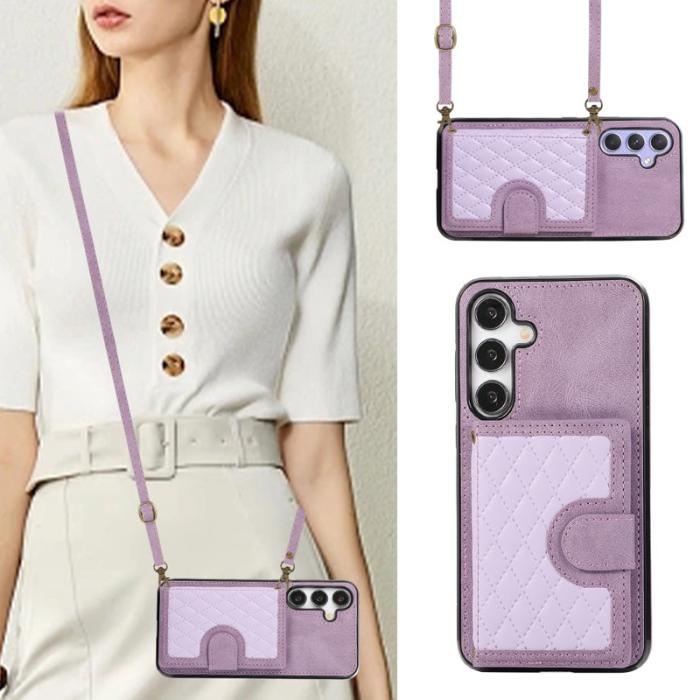 OEM - Mobilfodral för Samsung Galaxy S26 Kickstand TPU + Konstläder - Lila