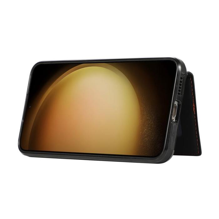 OEM - Mobilfodral för Samsung Galaxy S26 Kickstand TPU + Konstläder - Svart