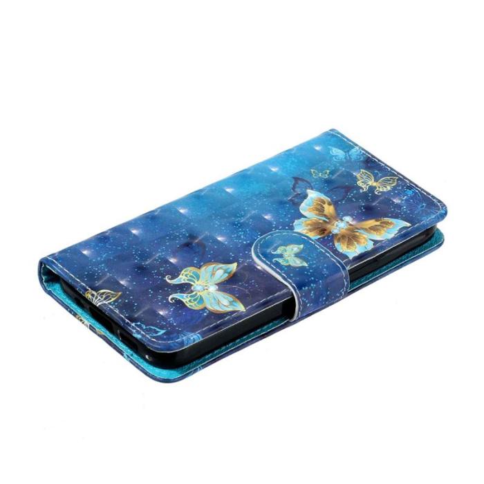 OEM - Plånboksfodral för Samsung Galaxy S26 Konstläder 3D-mönster - Blå