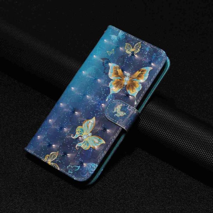 OEM - Plånboksfodral för Samsung Galaxy S26 Konstläder 3D-mönster - Blå