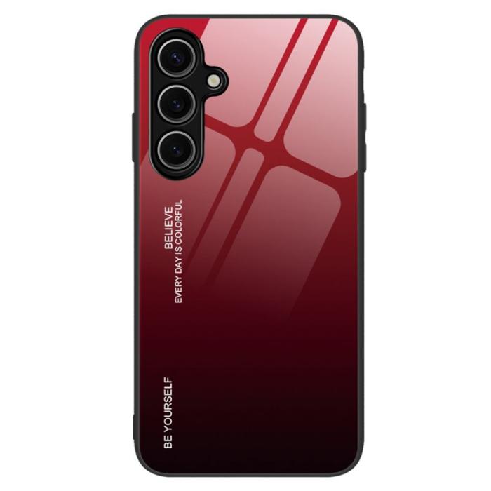 OEM - Mobilskal för Samsung Galaxy S26 Gradient Tempererat Glas + TPU - Röd
