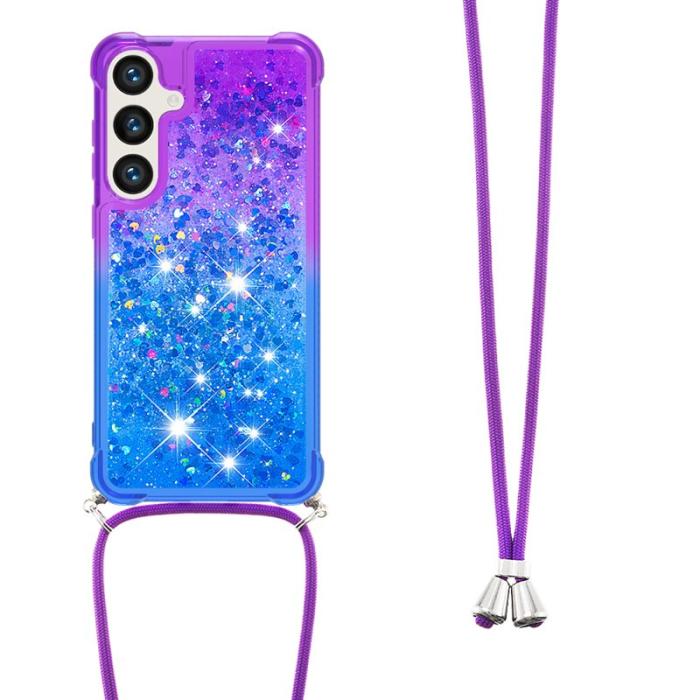 OEM - Mobilskal för Samsung Galaxy S26 Gradient TPU med rem - Lila/Blå