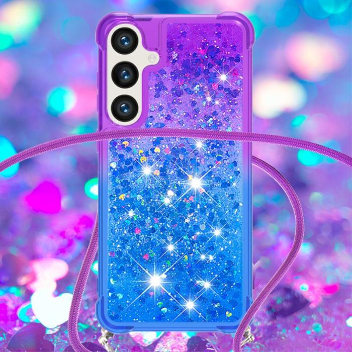 OEM - Mobilskal för Samsung Galaxy S26 Gradient TPU med rem - Lila/Blå