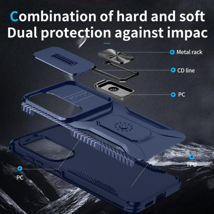 OEM - Mobilskal för Samsung Galaxy S26 Plus Kickstand TPU + PC - Blå