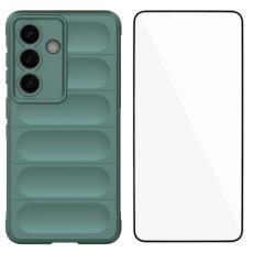 WANLONFENG - WANLONFENG Mobilskal f&ouml;r Samsung Galaxy S26 TPU Anti Slip Armgr&ouml;n