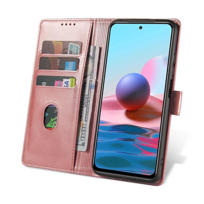 UTGATT1 - Magnet Elegant Kickstand Fodral Xiaomi Redmi Note 10 5G / Poco M3 Pro - Rosa