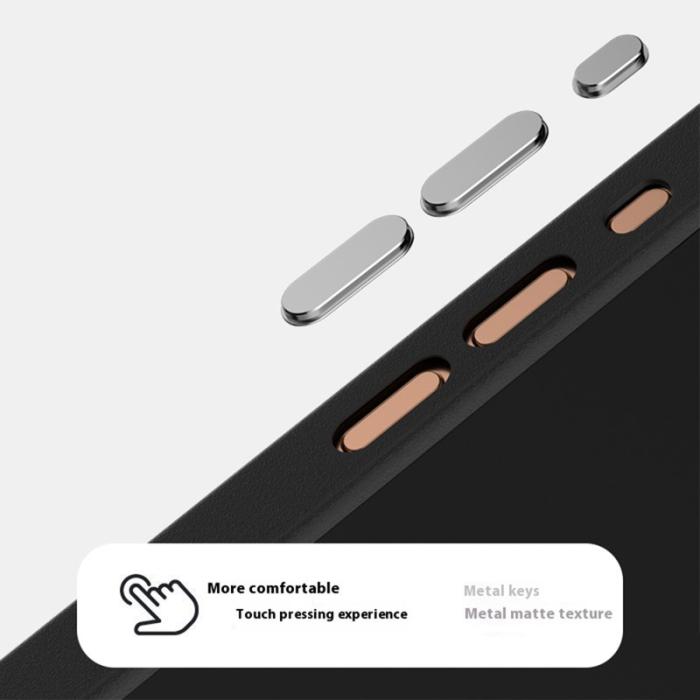 ABEEL - ABEEL Mobilskal till iPhone 16 Plus MagSafe Micro-Präglad Läder Svart