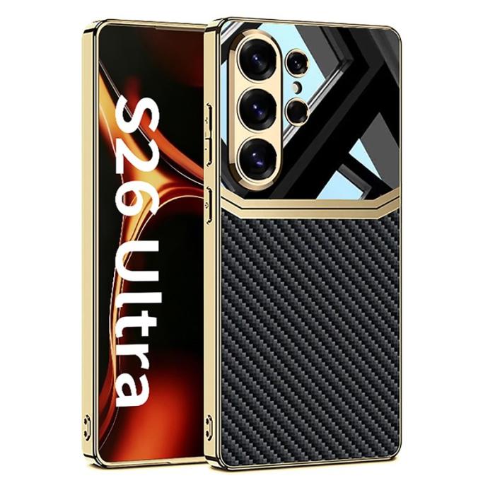 GKK - GKK Mobilskal för Samsung Galaxy S26 Ultra TPU + PC - Kolfibertextur - Svart
