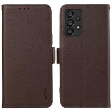 ABEEL - ABEEL Samsung Galaxy A53 5G Pl&aring;nboksfodral Konstl&auml;der RFID Skydd Brun