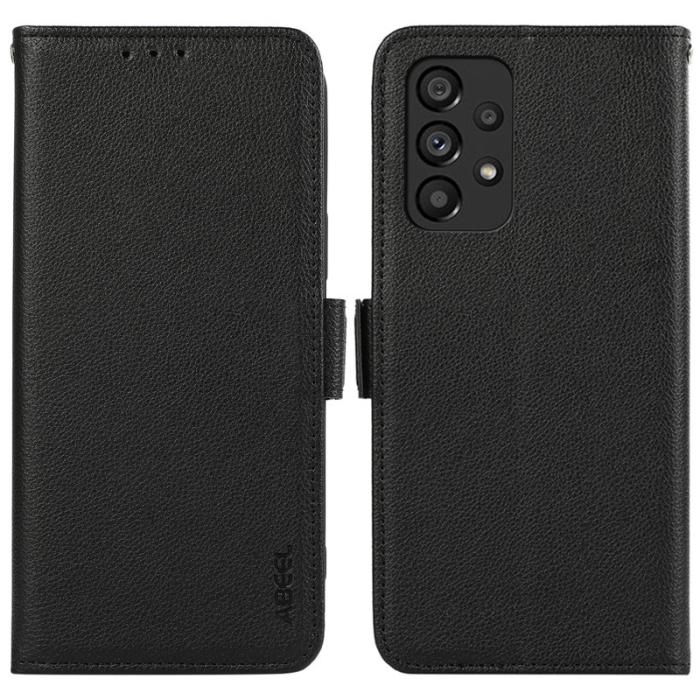 ABEEL - ABEEL Samsung Galaxy A53 5G Plånboksfodral Konstläder RFID Blockering Svart