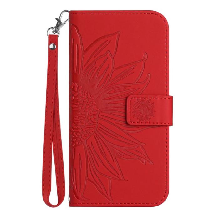 OEM - Samsung Galaxy S26 Plånboksfodral Konstläder Solrostryck - Röd