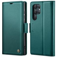 Caseme - CASEME Samsung Galaxy S24 Ultra Pl&aring;nboksfodral Konstl&auml;der RFID-Skydd Gr&ouml;n