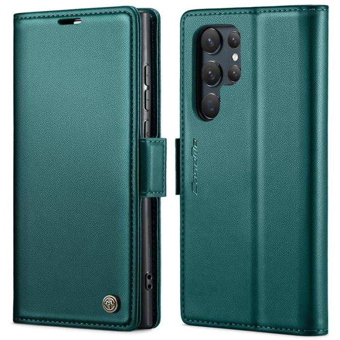 Caseme - CASEME Samsung Galaxy S24 Ultra Plånboksfodral Konstläder RFID-Skydd Grön