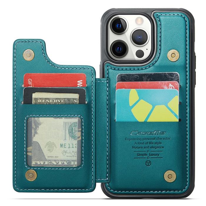 Caseme - CASEME C22 Fodral iPhone 12 Pro Max KonstLäder RFID-Skydd- Grön