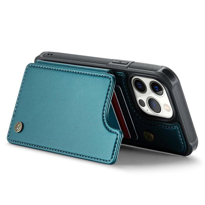 Caseme - CASEME C22 Fodral iPhone 12 Pro Max KonstLäder RFID-Skydd- Grön