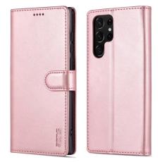AZNS - AZNS Samsung Galaxy S24 Ultra Pl&aring;nboksfodral Konstl&auml;der - Ros&eacute;guld