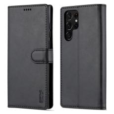 AZNS - AZNS Samsung Galaxy S24 Ultra Pl&aring;nboksfodral Konstl&auml;der - Svart